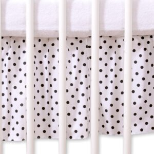 Dust Ruffle-Masking flounce 120x60cm- Hanging Hearts black dots on white