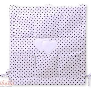 Cot tidy-  Hanging hearts black dots on white