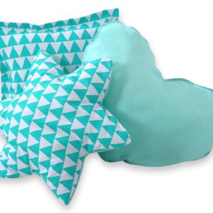 3pcs pillow set - triangles mint