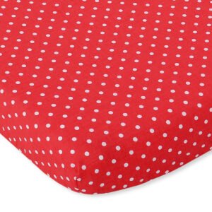 Sheet made of cotton 120x60cm white polka dots on red