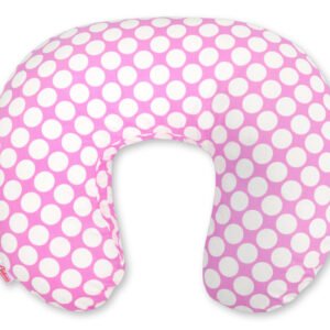 Feeding pillow- pink with white dots