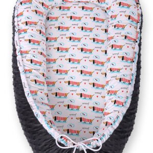 Baby nest double-sided Premium Cocoon for infants BOBONO minky- doggies