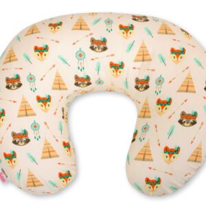 Breastfeeding Pillow Nursing Croissant Pillow, removable, Hands-Free Feeding- teepee cream