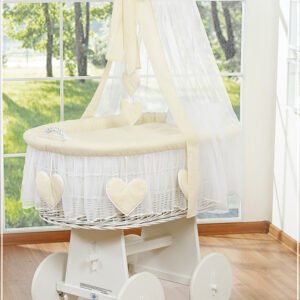 Moses Basket/Wicker drape crib- Amelie cream
