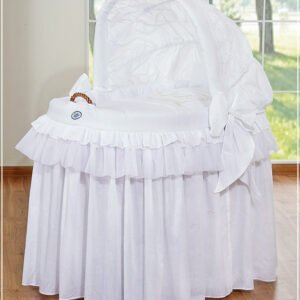 Cover set 4 pcs for Moses Basket Wicker hood crib- Little Prince Princess white