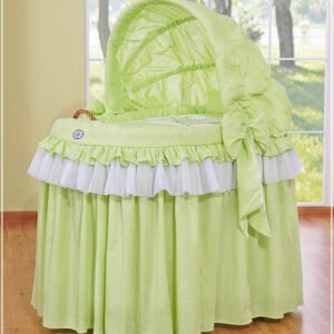 Cover set 4 pcs for Moses Basket Wicker hood crib- Little Princess green