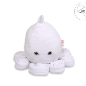 Cuddly octopus with rattle - white - smooth minky