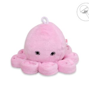 Cuddly octopus with rattle - pink - smooth minky