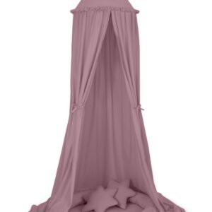 Set: Hanging canopy + Nest with flounce + pillows - pastel violet