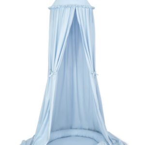 Set: Hanging canopy + Nest with flounce- blue