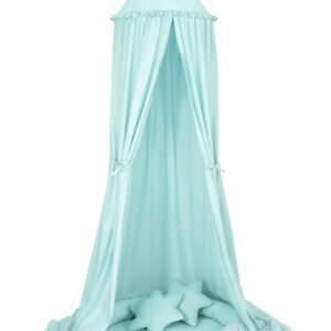 Set: Hanging canopy + Nest with flounce + pillows - mint