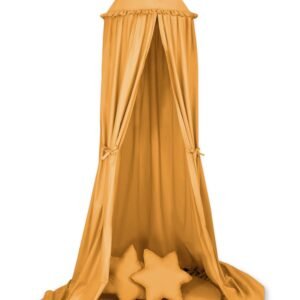 Set: Hanging canopy + Floor play mat + pillows - honey yellow