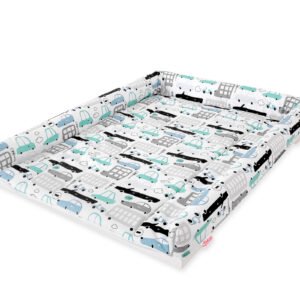 Changing mat for changing table - gray and turquoise cars