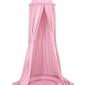 Set: Hanging canopy + Nest with flounce- pink