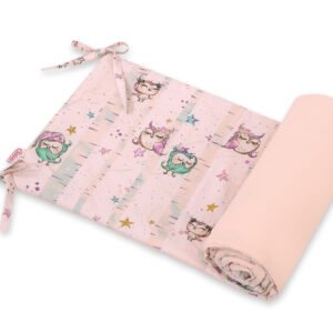 Universal bumper for cot - owls cream-mint