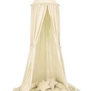 Set: Hanging canopy + Nest with flounce + pillows - cream