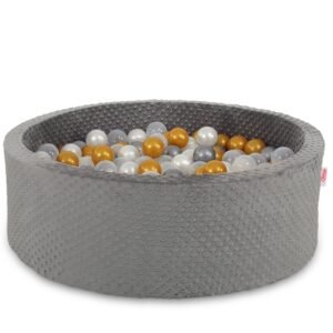 Ball-pit minky H-30 cm with balls 300pcs - dark grey