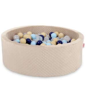 Ball-pit minky H-30 cm with balls 200pcs- beige