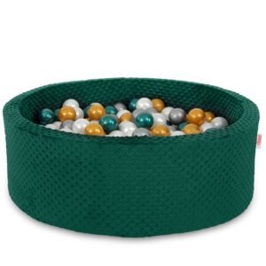 Ball-pit minky H-30 cm with balls 200pcs- bottle green