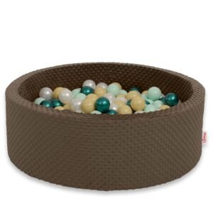 Ball-pit minky H-30 cm with balls 300pcs - chocolate