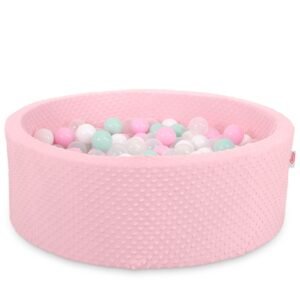Ball-pit minky H-30 cm with balls 300pcs - pink