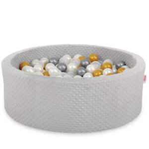 Ball-pit minky H-30 cm with balls 200pcs- gray