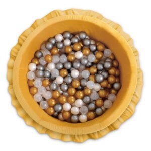 Ball-pit with frills with balls 200pcs - honey yellow