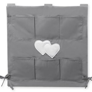 Cot tidy-  Hanging hearts anthracite