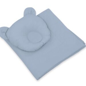 Blanket with pillow - 2pcs set - pastel blue