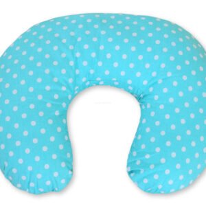 Feeding pillow- Hanging hearts white dots on turquoise