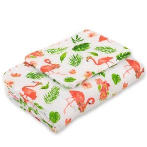 Bedding set 2-pcs 75x100cm NEWBORN - coral flamingos