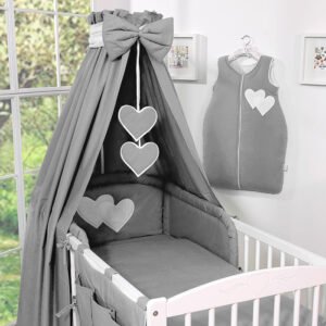 Canopy made of fabric- Hanging Hearts anthracite