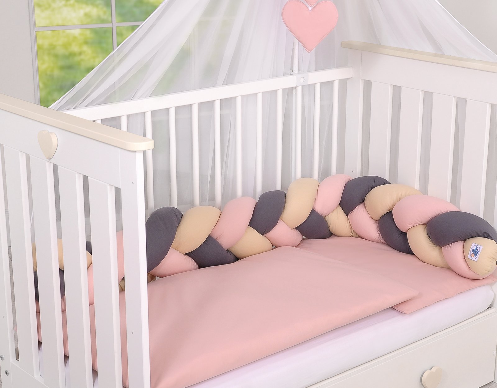 Knot bumper- beige-anthracite-pastel pink - Image 12