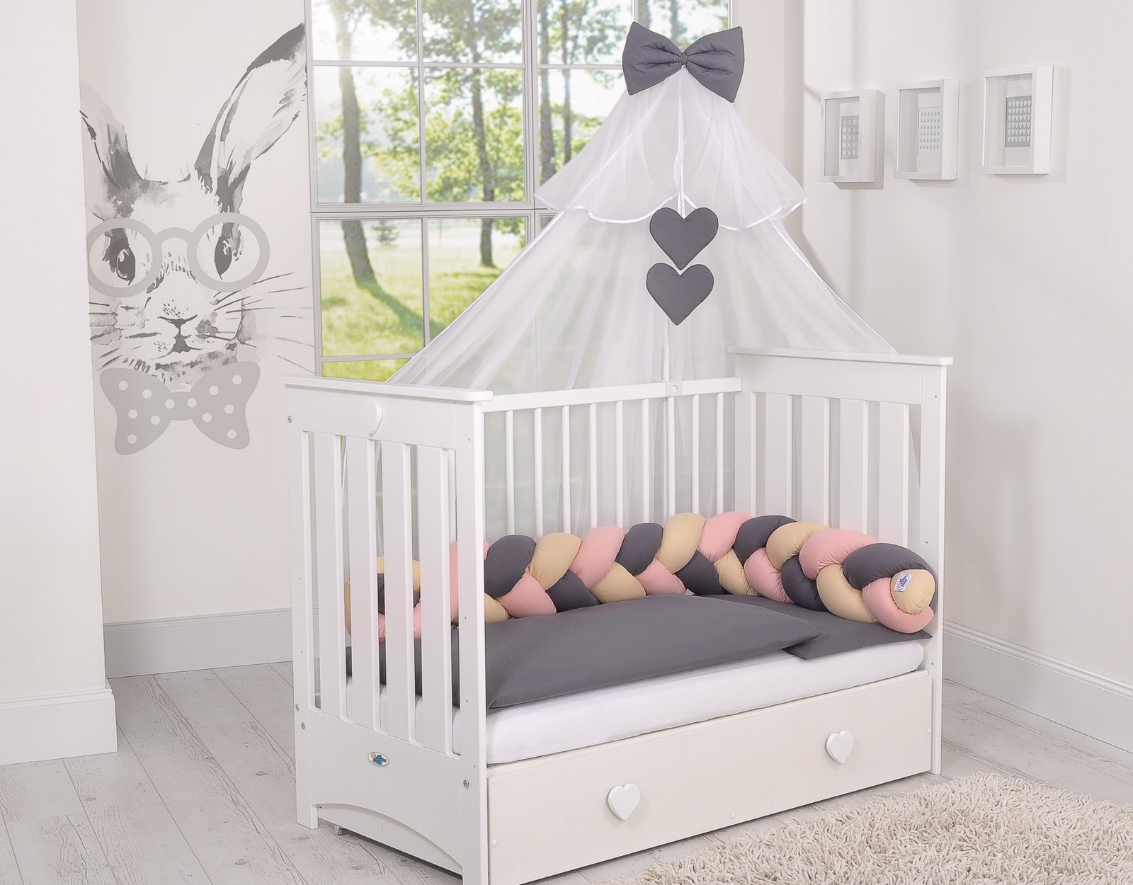 Knot bumper- beige-anthracite-pastel pink - Image 13