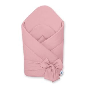 Baby nest with stiffening with bow - pastel pink