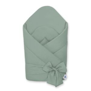 Baby nest with stiffening with bow - pastel green