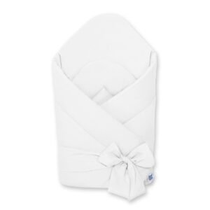 Baby nest with stiffening with bow - white