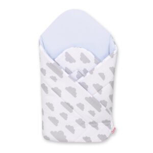 Baby nest with stiffening - clouds gray/blue