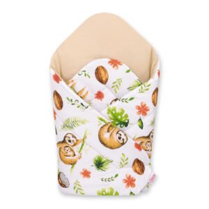 Baby nest with stiffening - sloths  beige/beige
