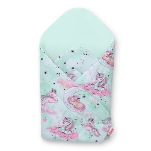 Baby nest with stiffening - unicorn mint/mint