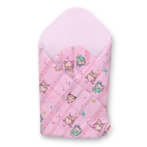 Baby nest with stiffening - owls pink-mint/pink