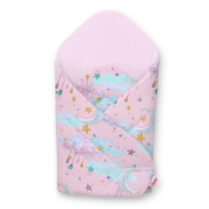 Baby nest with stiffening - moons pink/pink