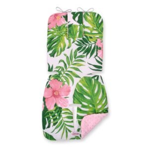 Double-sided cart insert BOBONO - tropical flowers/pink