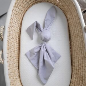 Soft cosy cuddly bunny blanket in cotton - Grey