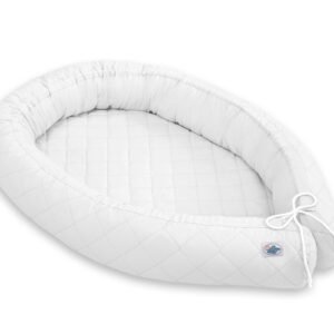 2-in-1 - Baby nest quilted - snake pillow bumper - white