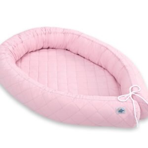 2-in-1- Baby nest quilted - snake pillow bumper - pink