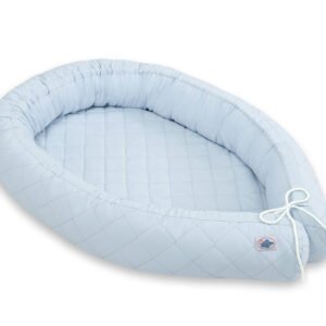 2-in-1 - Baby nest quilted - snake pillow bumper - blue