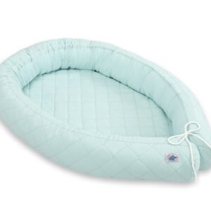 2-in-1 - Baby nest quilted - snake pillow bumper - mint