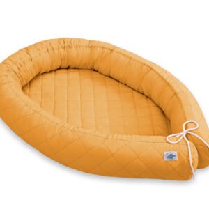 2-in-1 - Baby nest quilted - snake pillow bumper - honey yellow