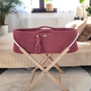 Moses basket BOHO Handmade with stand - blossom
